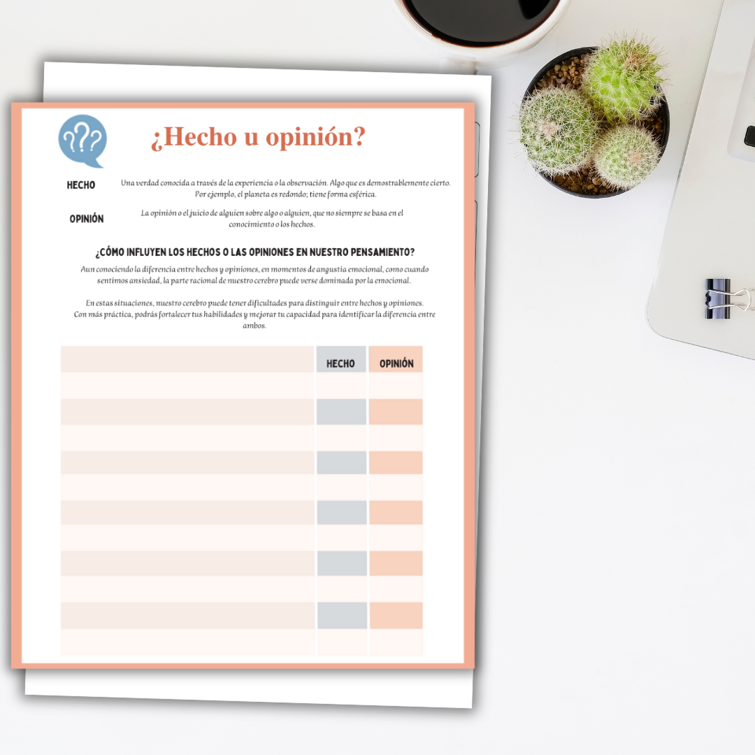 Ficha de Distorsiones Cognitivas para Adolescentes