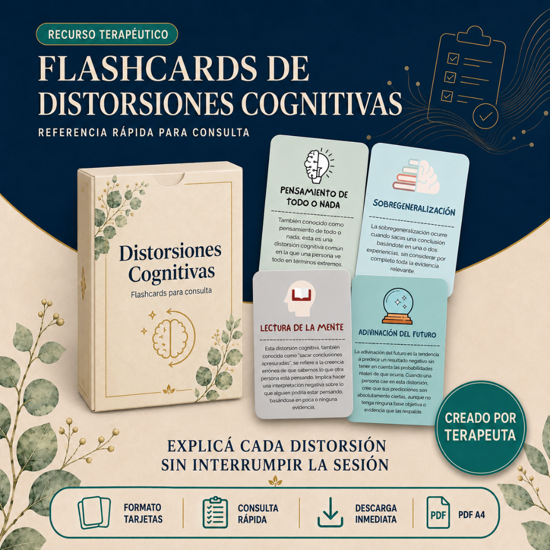 Flashcards de Distorsiones Cognitivas para Consulta