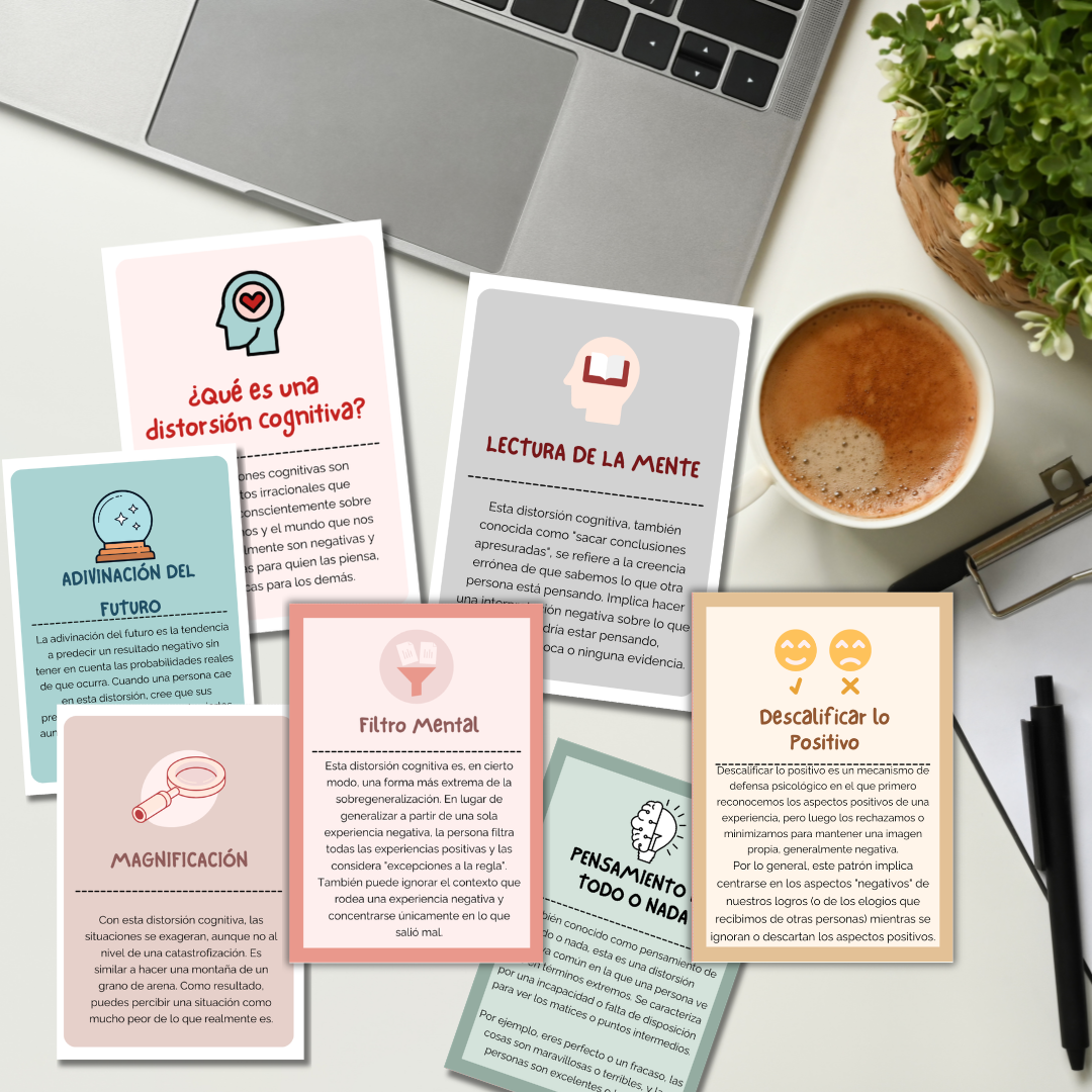Flashcards de Distorsiones Cognitivas para Consulta